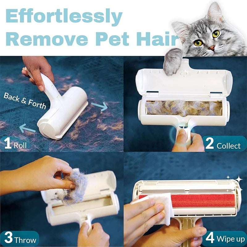 1PC Reusable Pet Hair Removal Mitts & Rollers for Cat & Dog-Self-Cleaning Lint Roller Set for Furniture Couch Carpet - Lintora